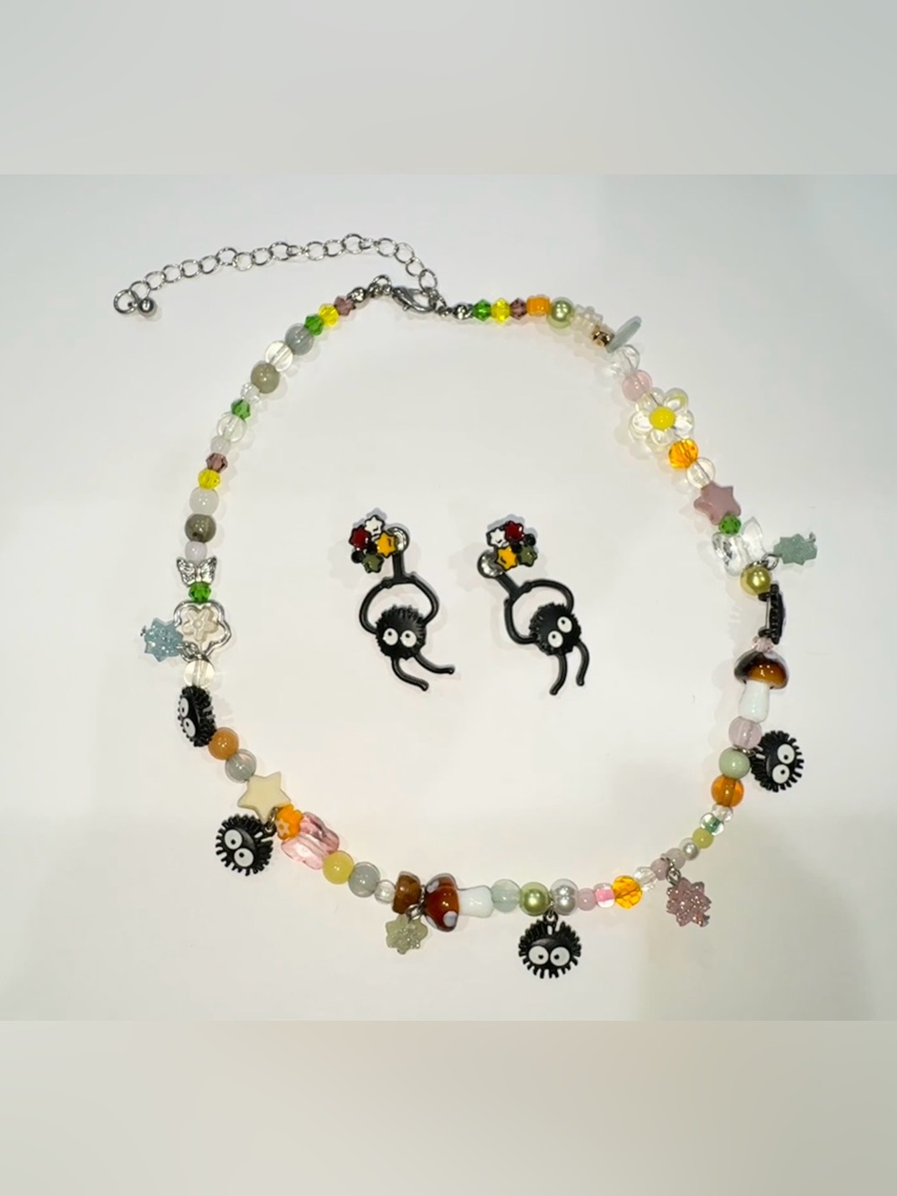 Studio Ghibli Spirited Away Beaded Charm Necklace and Earrings from Hot Topic